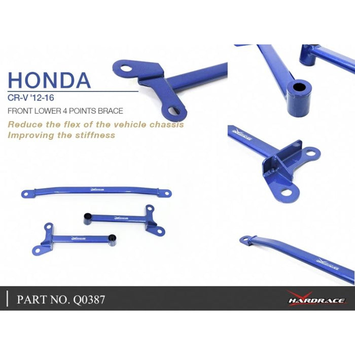 Hardrace Front Lower 4 Points Brace Honda, Rm1/Rm3/Rm4 12-16