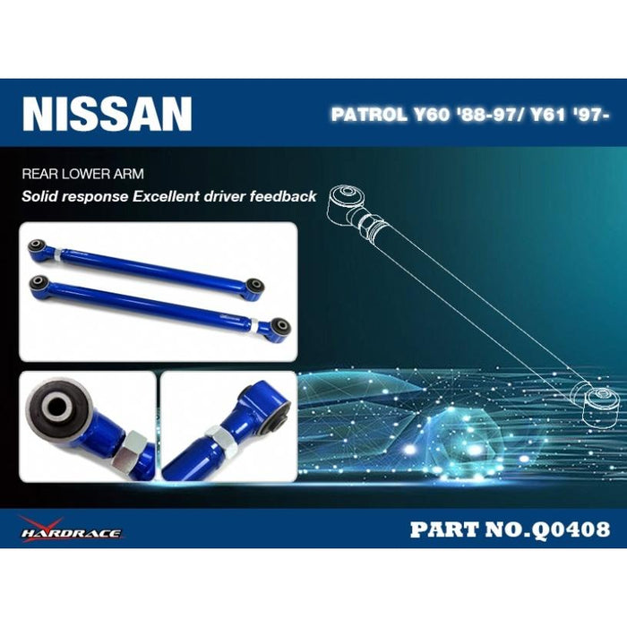 Hardrace Rear Lower Arm Lift 0~4 Inches Nissan, Patrol, Y60 Gq 1988-97, Y61 Gu 97-
