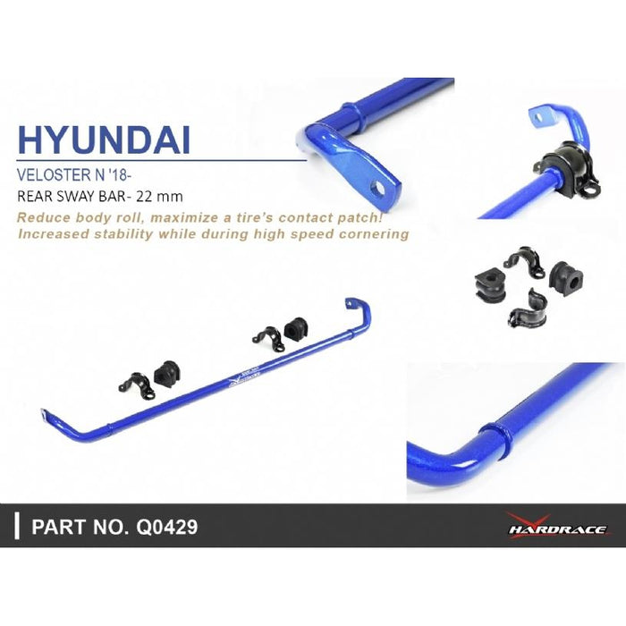 Hardrace Rear Sway Bar 22Mm Hyundai, Veloster, 18-Present