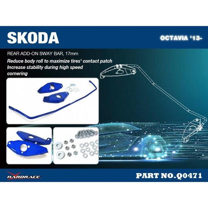 Hardrace Rear Add-On Sway Bar Skoda, Octavia, Mk3 5E 13-