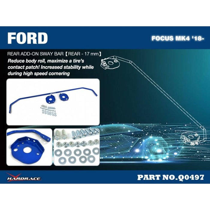 Hardrace Rear Add-On Sway Bar Focus, Mk4 18-