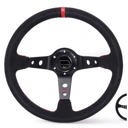 EPMAN Suede Steering Wheel - 350mm Dish-Steering Wheels-Speed Science