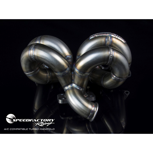 SpeedFactory Stainless Ramhorn Turbo Manifold - D/B Series (A/C Compatible)-Turbo Manifolds-Speed Science