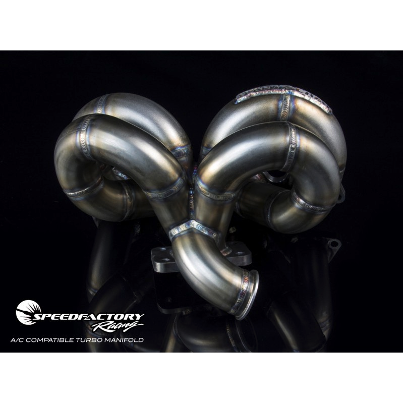SpeedFactory Stainless Ramhorn Turbo Manifold - D/B Series (A/C Compatible)-Turbo Manifolds-Speed Science