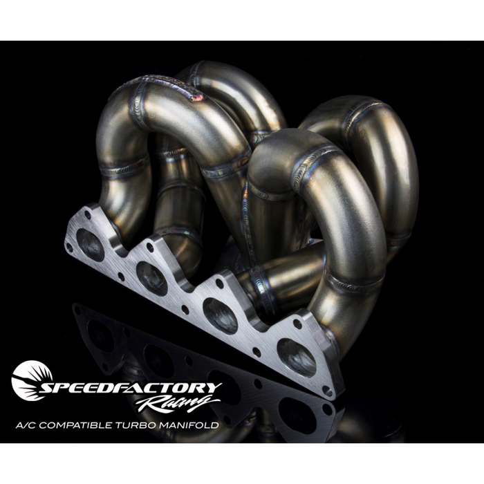 SpeedFactory Stainless Ramhorn Turbo Manifold - D/B Series (A/C Compatible)-Turbo Manifolds-Speed Science