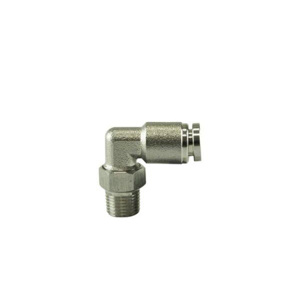 Turbosmart Pushloc Fitting Stainless Steel - 1/8" NPT To 1/4" PTC 90Âº
