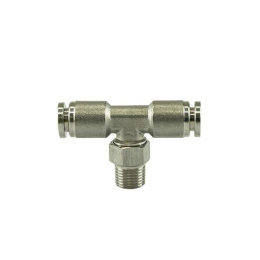 Turbosmart Pushloc Fitting Stainless Steel - 1/8" NPT To 1/4" PTC Tee