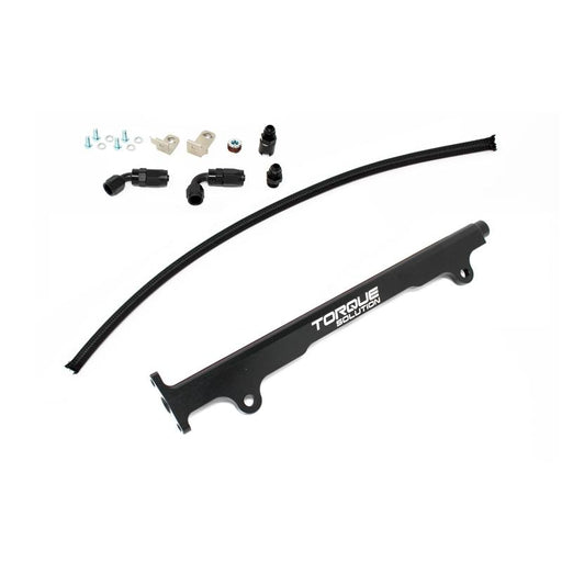 Torque Solution Billet Fuel Rail (Black): Mitsubishi EVO X