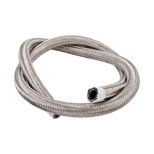 Torque Solution Stainless Steel Braided Rubber Hose: -8AN 50ft (0.44" ID)