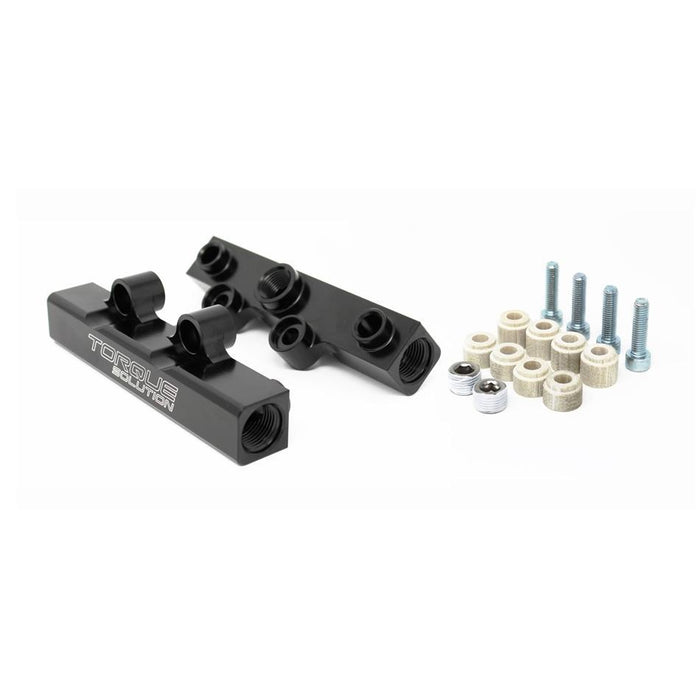 Torque Solution V2 Top Feed Fuel Rails (Black): Subaru WRX 02-14, STI 07-20, LGT 08-12, FXT 06-13