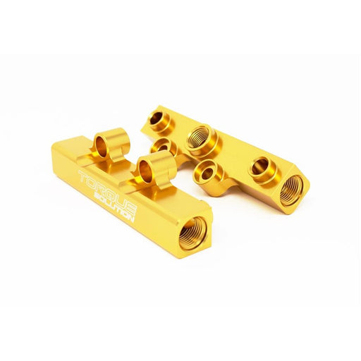 Torque Solution V2 Top Feed Fuel Rails (Gold): Subaru WRX 02-14, STI 07-20, LGT 08-12, FXT 06-13