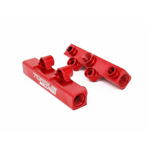 Torque Solution V2 Top Feed Fuel Rails (Red): Subaru WRX 02-14, STI 07-20, LGT 08-12, FXT 06-13
