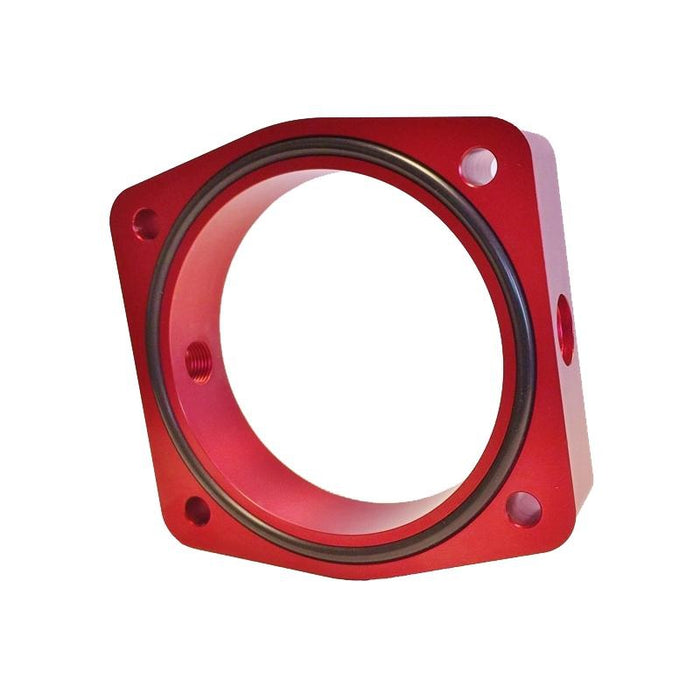Torque Solution Throttle Body Spacer (Red): Fits Nissan / Infiniti VQ35DE Engine