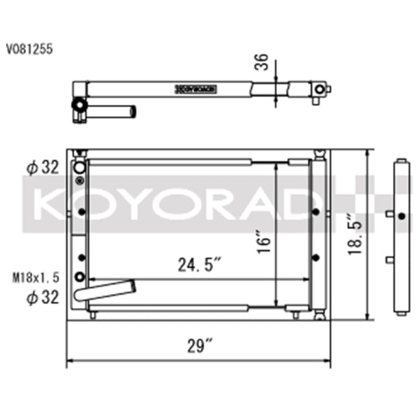 V Core Radiator Koyo V Core 36mm K-Swap Radiator - EG/EK/DC (full size) — Speed Science