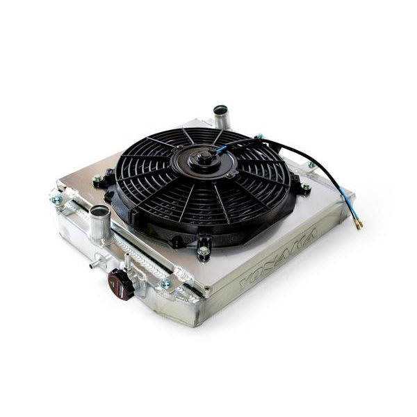 Yonas Radiator Yonaka Race Radiator w' Fan & Shroud Kit - EG/EK B Series Dual Core ...