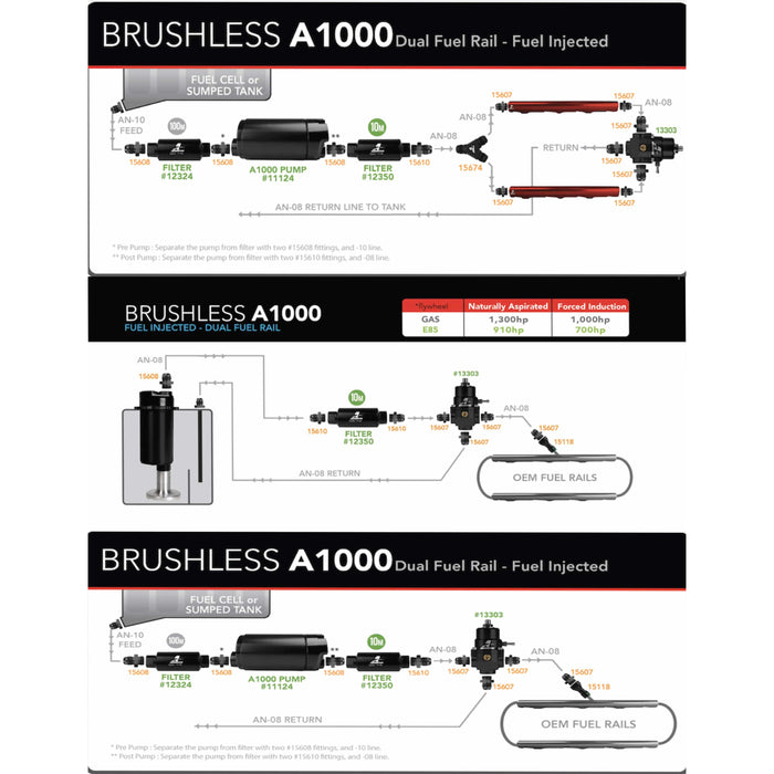 Aeromotive Brushless A1000 Fuel Pump with Fuel Cell Pickup and Variable Speed Controller