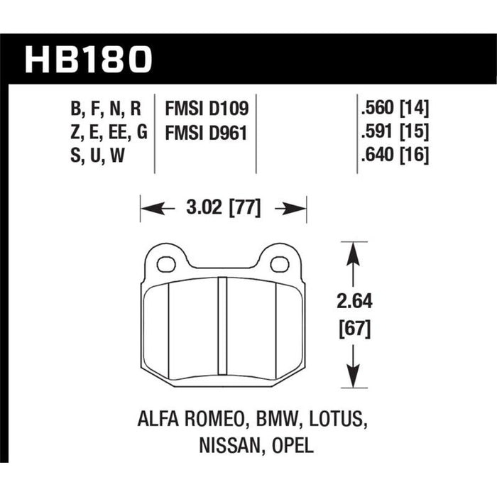 Hawk Performance HP+ Rear Brake Pads - EVO/WRX/350Z (Brembo)-Brake Pads-Speed Science