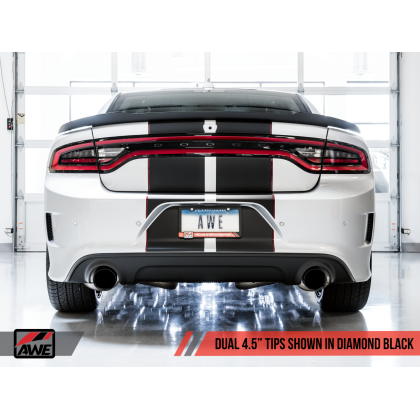 AWE Tuning 2017+ Dodge Charger 5.7L Touring Edition Exhaust - Non-Resonated - Diamond Black Tips