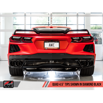 AWE Tuning 2020 Chevrolet Corvette (C8) Touring Edition Exhaust - Quad Diamond Black Tips