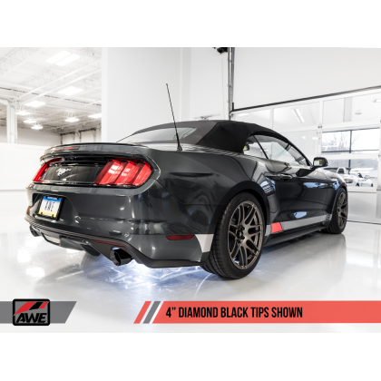 AWE Tuning S550 Mustang EcoBoost Axle-back Exhaust - Touring Edition (Diamond Black Tips)