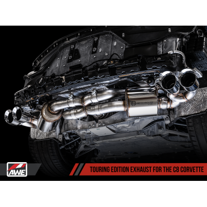 AWE Tuning 2020 Chevrolet Corvette (C8) Touring Edition Exhaust - Quad Chrome Silver Tips