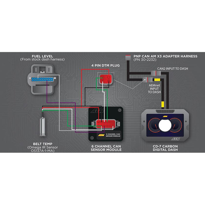 AEM CD Carbon Dash Display Plug & Play Adapter Harness