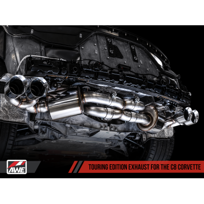 AWE Tuning 2020 Chevrolet Corvette (C8) Touring Edition Exhaust - Quad Chrome Silver Tips