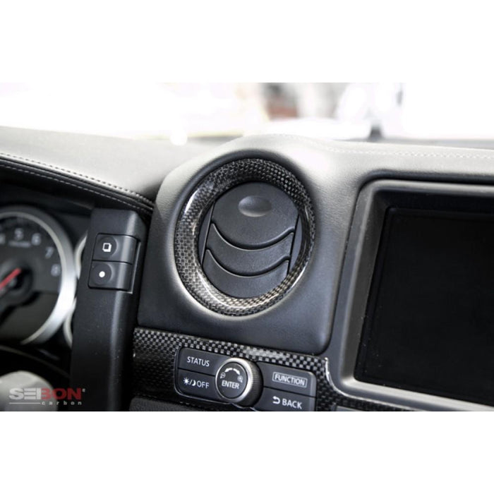 Seibon Carbon Fiber Interior Trim Set For 2009-2016 Nissan GT-R - 6 pcs