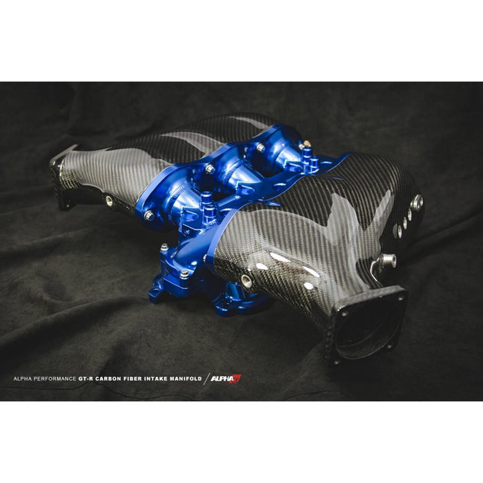 AMS Performance 2009+ Nissan GT-R R35 Alpha Alum/Carbon Fiber Intake Manifold w/Aux Fuel Rail 18 Inj
