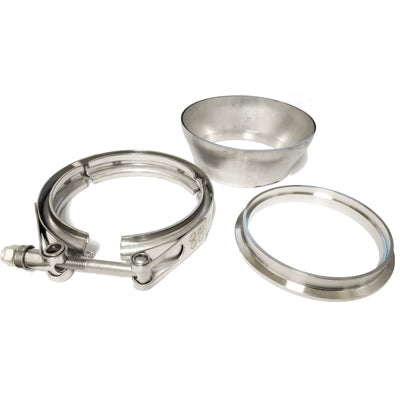 ATP Turbo 4" Stainless Weld V-band Flange/Clamp Set w/Transition to 5" for T4 GT/GTX42/45