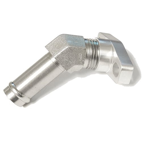 ATP Turbo Flange, Oil Drain / Return GT/GTX, GT25 thru GTX35 Special Combo 45 Degree Tight Elbow 5/8" Barb