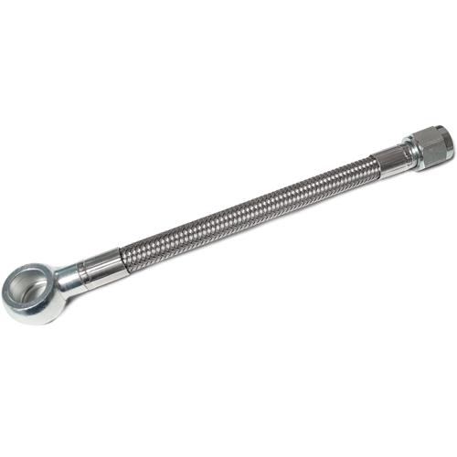 ATP Turbo Hose, 8" Straight Steel Braided Line, 14mm Banjo -6 AN