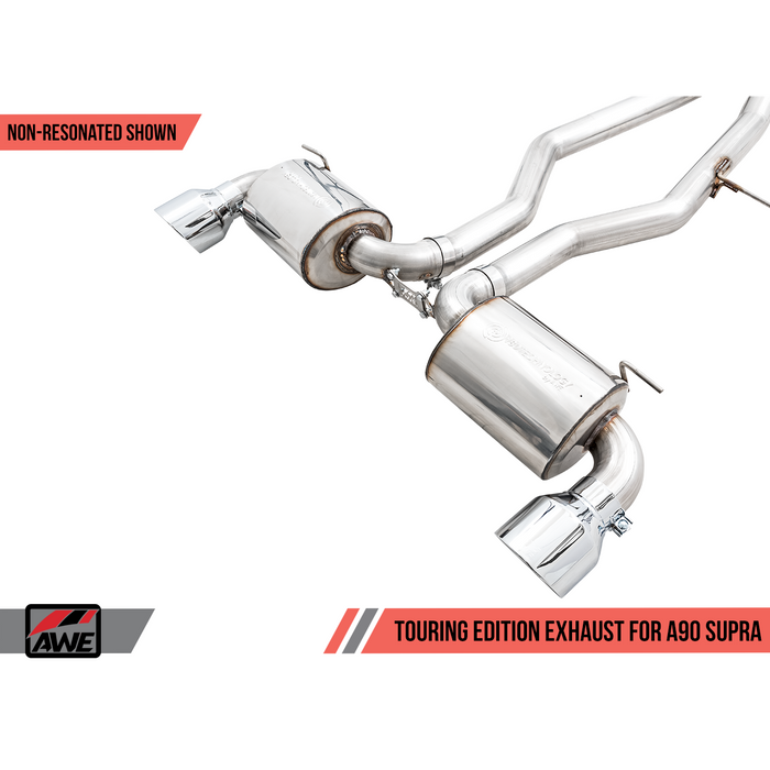 AWE Tuning 2020 Toyota Supra A90 Non-Resonated Touring Edition Exhaust - 5in Chrome Silver Tips