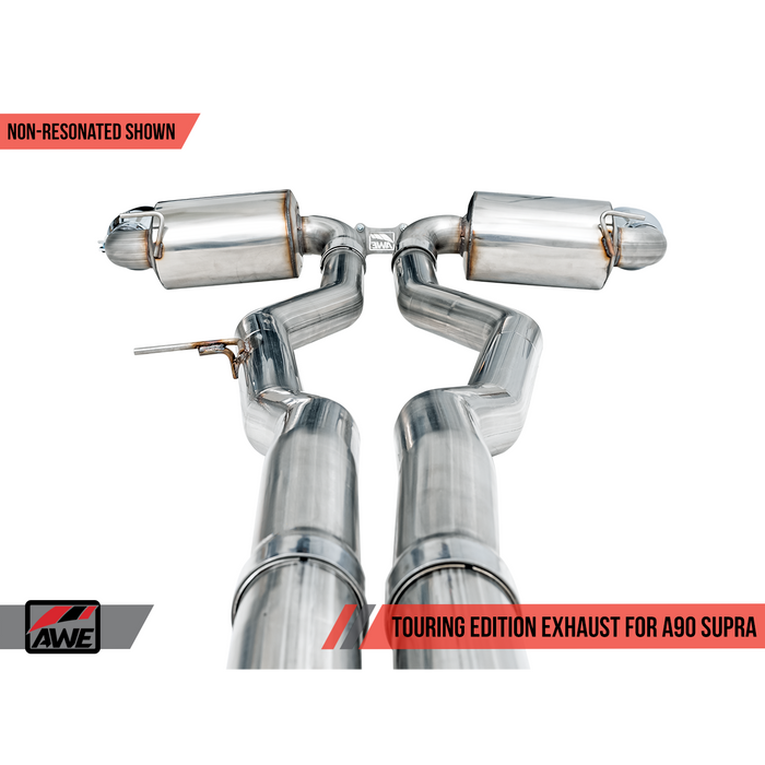 AWE Tuning 2020 Toyota Supra A90 Non-Resonated Touring Edition Exhaust - 5in Chrome Silver Tips