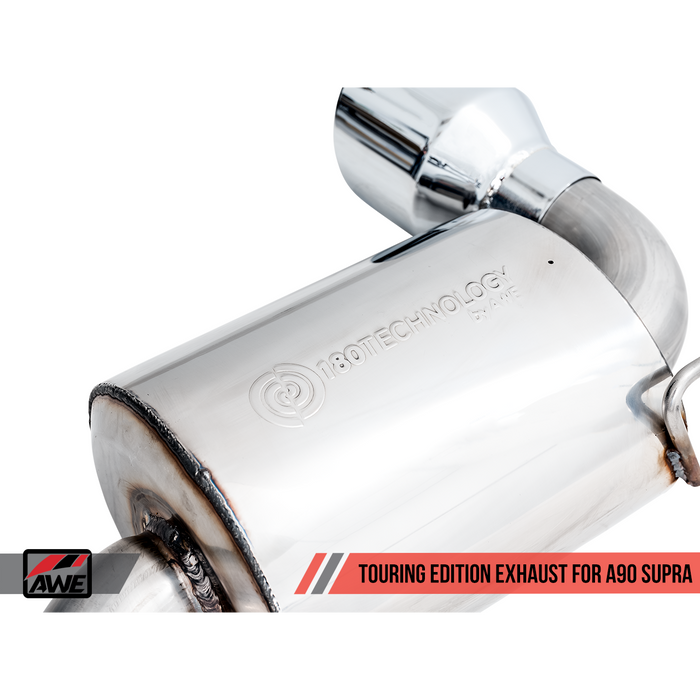 AWE Tuning 2020 Toyota Supra A90 Non-Resonated Touring Edition Exhaust - 5in Chrome Silver Tips