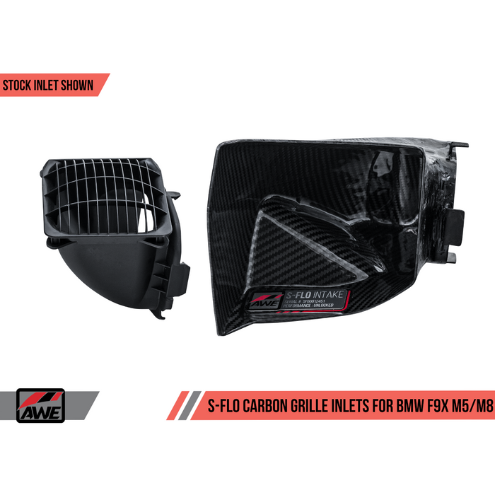 AWE Tuning BMW F9X M5/M8 4.4T S-FLO Carbon Grille Inlets
