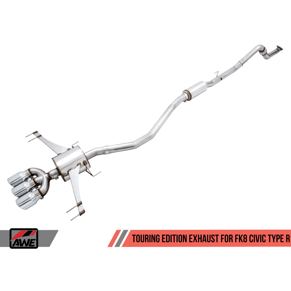 AWE Tuning 2017+ Honda Civic Type R Track Edition Exhaust w/Front Pipe & Triple Diamond Black Tips