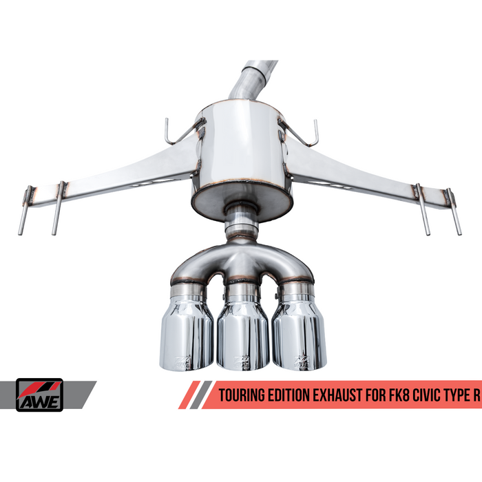 AWE Tuning 2017+ Honda Civic Type R Track Edition Exhaust w/Front Pipe & Triple Diamond Black Tips