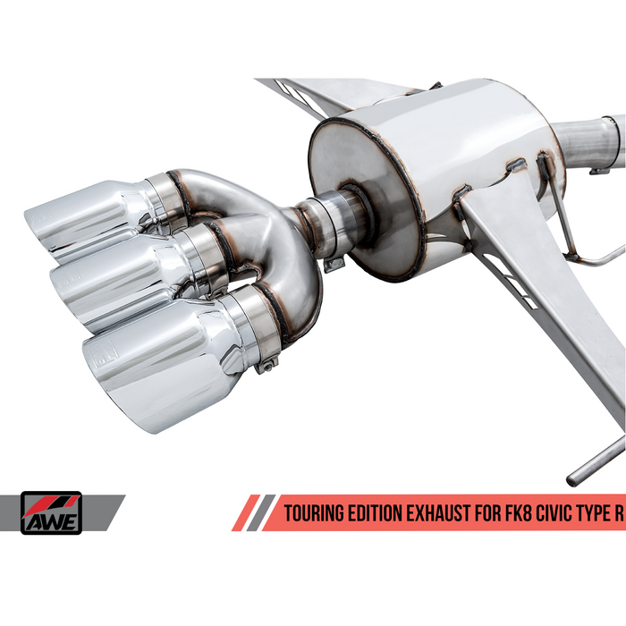 AWE Tuning 2017+ Honda Civic Type R Track Edition Exhaust w/Front Pipe & Triple Diamond Black Tips