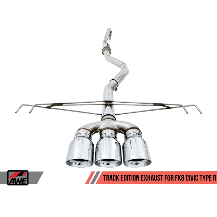 AWE Tuning 2017+ Honda Civic Type R Track Edition Exhaust w/Front Pipe & Triple Diamond Black Tips