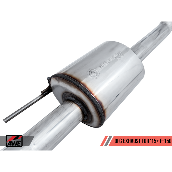 AWE Tuning 2015+ Ford F-150 0FG Dual Exit Performance Exhaust System w/5in Diamond Black Tips