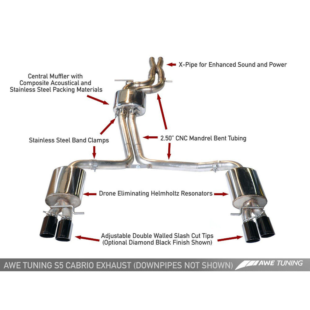 AWE Tuning Audi B8.5 S4/S5 3.0T Track to Touring Edition Conversion Kit (for Kits w/102mm Tips)