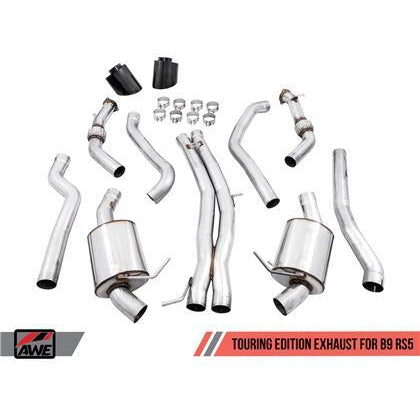 AWE Tuning Audi B9 RS 5 2.9L (Res.For Performance Cat) Touring Edition Exhaust w/ Diamond Black Tips