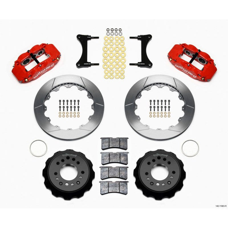 Wilwood Narrow Superlite 6R Front Hat Kit 12.88in Red 93-96 Mazda RX7