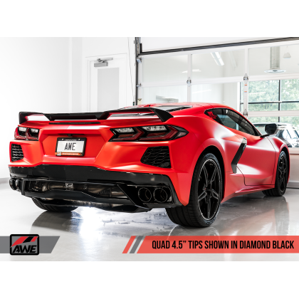 AWE Tuning 2020 Chevrolet Corvette (C8) Track Edition Exhaust - Quad Diamond Black Tips