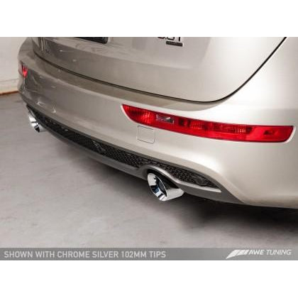 AWE Tuning Audi 8R Q5 3.2L Non-Resonated Exhaust System (Downpipe-Back) - Polished Silver Tips