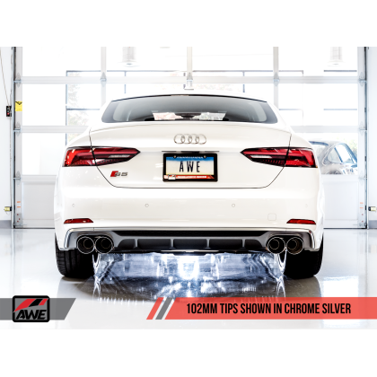 AWE Tuning Audi B9 S5 Sportback Track Edition Exhaust - Non-Resonated (Silver 90mm Tips)