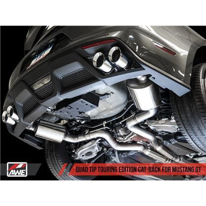 AWE Tuning S550 Mustang GT Cat-Back Exhaust - Touring Edition - GT350 Valance (Chrome Silver Tips)