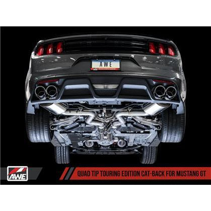 AWE Tuning S550 Mustang GT Cat-Back Exhaust - Touring Edition - GT350 Valance (Chrome Silver Tips)