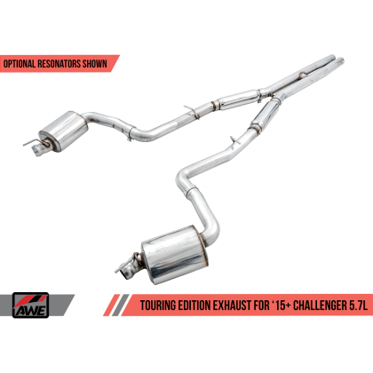 AWE Tuning 2017+ Dodge Challenger 5.7L Touring Edition Exhaust - Non-Resonated - Stock Tips